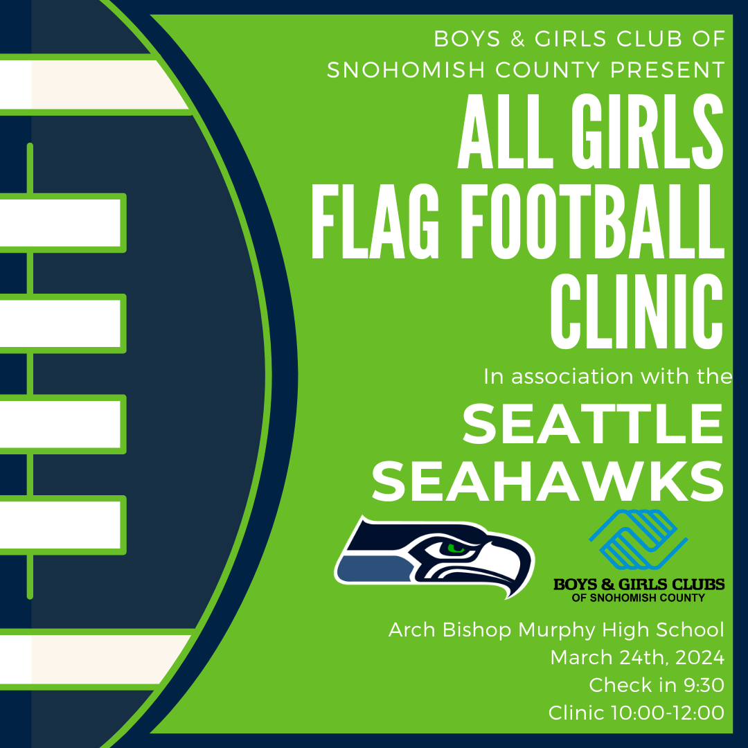 Girls flag football clinic ad