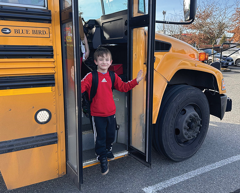 snohomish_childcare Snohomish boy getting off school bus