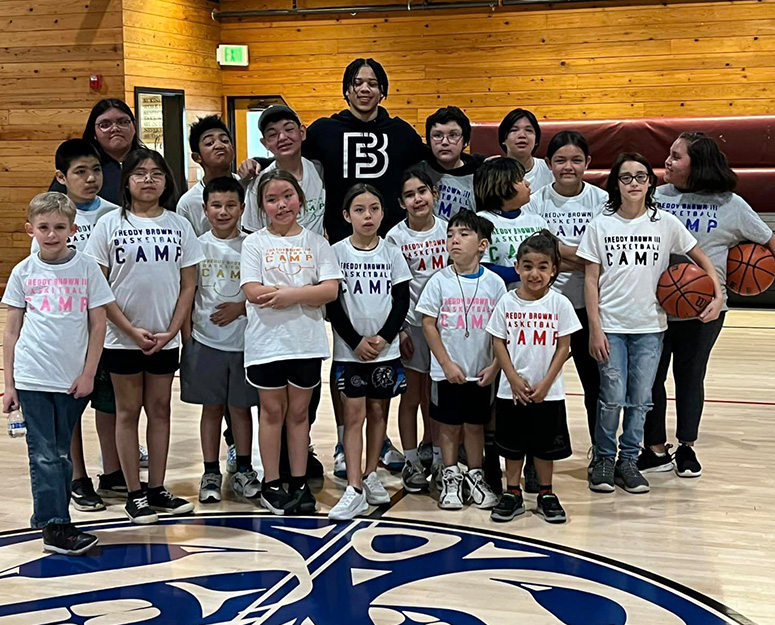 swinomish_sports Swinomish basketball camp team and coach