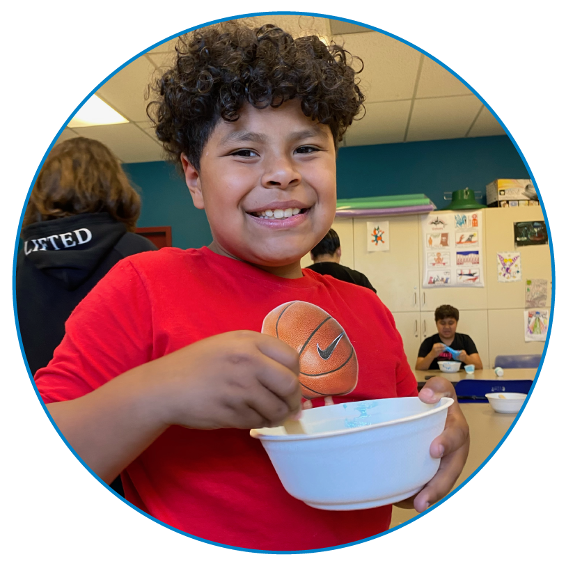 boy holding bowl