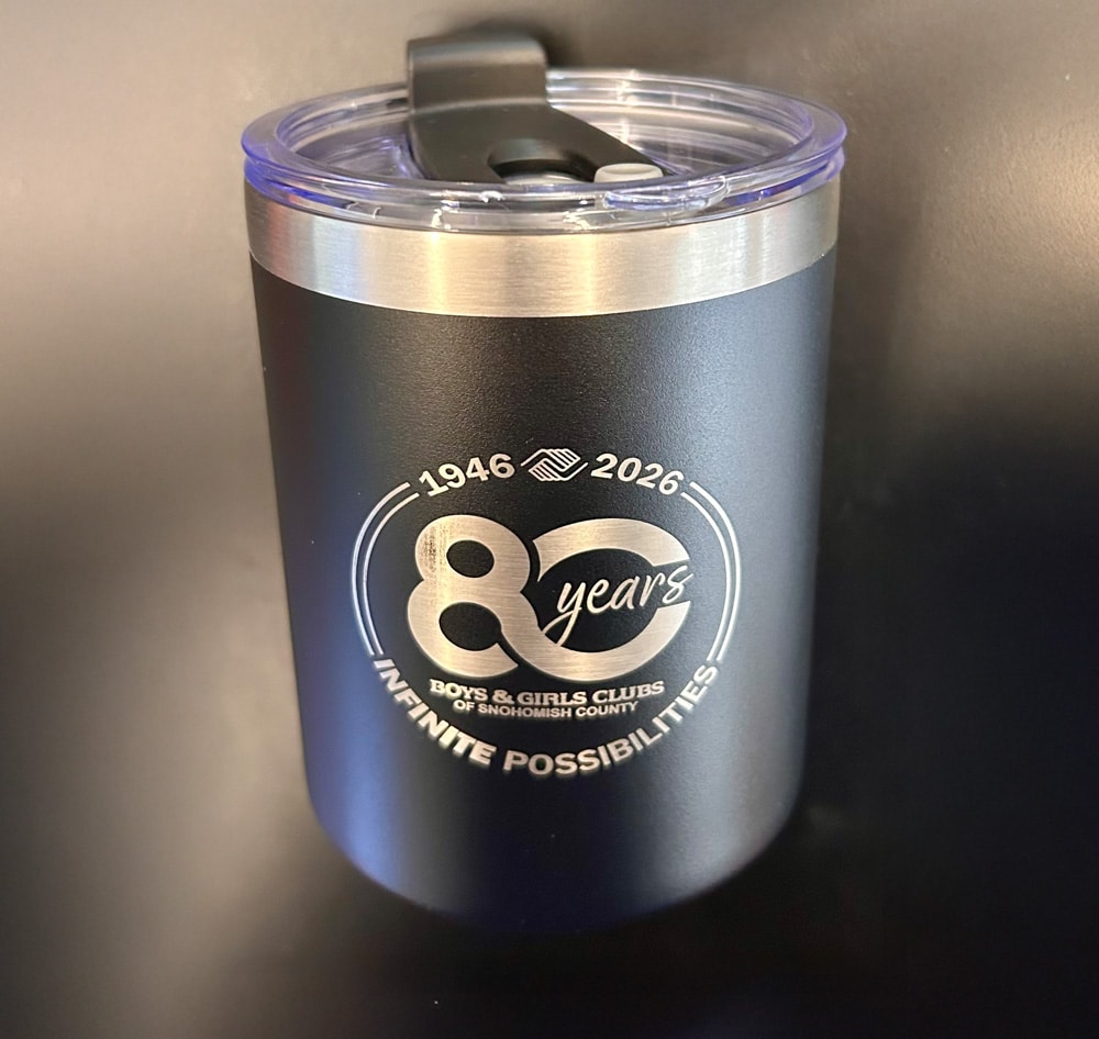 coffee mug with BGCSC 80th anniversary logo