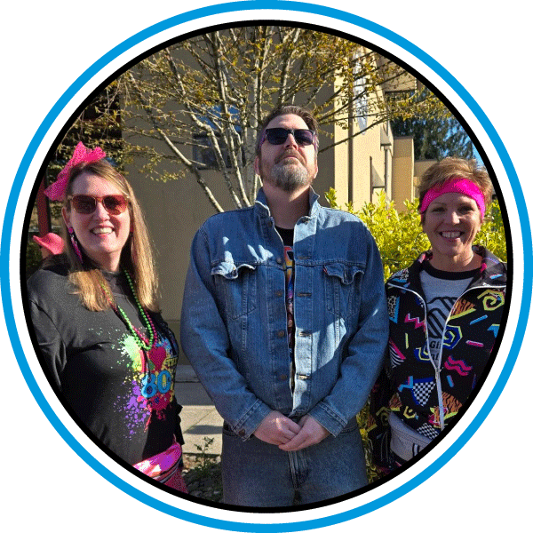 people dressed in 80's outfits