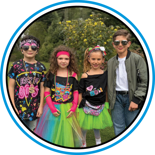people dressed in 80's outfits